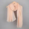 Écharpe en coton lin léger châle à franges couleur unie respirant protection solaire été - Rose Clair