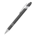 Bolígrafo stylus capacitivo multifuncional de aluminio gris oscuro para pantallas - Gris (Punta Táctil Negra)