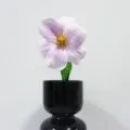 Singolo tulipano artificiale in PU viola chiaro in vaso nero lucido - Viola Ghiaccio Tritato