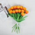 Mazzo di tulipani arancioni artificiali fiori finti per decorazione matrimonio e casa - Rosso Tramonto