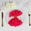 Pink Bohemian wrinkled gauze napkin for wedding receptions and party table decor - 50x50cm / Rose red no. 6 rose red