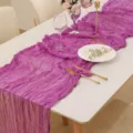 Runner da tavolo in garza bohémien viola per decorazioni per matrimoni e feste - 90*180cm / Viola scuro