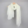 Soft white cotton linen bubble gauze scarf for elegant sun protection and styling - 90*180cm / 3# (Milky White)