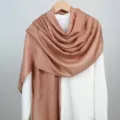 Elegante effen modal rayon lange sjaal voor dames in oudroze met subtiele glans - Champagne / 180cm