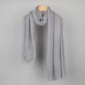Light grey solid color cotton linen bubble scarf with crinkle texture - 90*180cm / 20# (Light Gray)