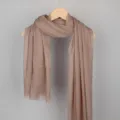 Elegant dusty rose cotton linen scarf featuring unique bubble texture and frayed edges - 90*180cm / 24# (Dusty Pink)