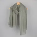 Sage green cotton linen scarf with bubble crinkle texture for women's sun protection - 90*180cm / 32# (Sage Green)