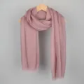 Elegant dusty pink cotton linen scarf featuring a soft crinkled bubble texture for women - 90*180cm / 29# (Dusty Pink)