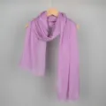 Lightweight lavender purple cotton linen scarf with frayed edges for sun protection - 90*180cm / 37# (Light Purple)