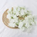 Guirnalda de cerezo blanco artificial de 135 cabezas en estera de paja para decoración - 135 Cabezas Flor de Cerezo / Blanco