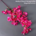 Vibrant artificial magenta bougainvillea branch for wedding and home decoration - Medium Branch Bougainvillea / Fuschia