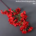 Single branch of realistic bright red artificial bougainvillea flower - Medium Branch Bougainvillea / Red