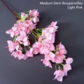 Artificial bougainvillea branch in soft light pink for home decor. - Medium Branch Bougainvillea / Light Pink
