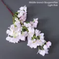 Medium branch artificial light pink bougainvillea silk flower for home decor - Medium Branch Bougainvillea / Light Pink