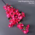 Large artificial rose red bougainvillea silk flower branch for wedding and home decoration - Large Branch Bougainvillea / Rose Red