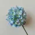 Artificial blue hydrangea stem with 3D printed realistic petals for home decor - Fog Blue