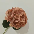 Realistic dusty pink artificial hydrangea stem with 3D printed petals for home decor - Upgrade Style - Coffee