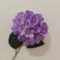 Single stem artificial 3D printed purple hydrangea flower with realistic petals and leaves - Upgraded 3D Printed Style / Purple