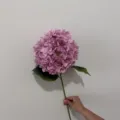Realistic 3D printed artificial hydrangea flower in purple pink for home decoration - 3D Printed Style / 216 Patches / Purple