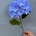 Realistic 3D printed blue artificial hydrangea flower stem for home and wedding decor - 3D Printed Style / 72 Pcs Set / Violet Blue