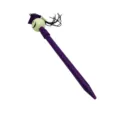 Bolígrafo creativo morado de graduación con cara sonriente y un birrete doctoral - 0.7mm / Púrpura