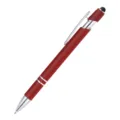 Bolígrafo retráctil de aluminio rojo con puntero capacitivo para pantallas táctiles - Rojo Oscuro (Punta Táctil Negra)