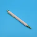Pink hexagonal click ballpoint pen with elegant gold metal trim for office and school - 1.0mm Bullet Tip / Pink