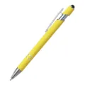Bolígrafo de aluminio amarillo con punta táctil capacitiva y elegantes detalles metálicos - Amarillo Claro (Punta Táctil Negra)