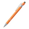 Elegante bolígrafo de aluminio naranja con punta táctil para pantallas capacitivas - Naranja (Punta Táctil Negra)