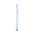 Lápiz óptico blanco 2 en 1 con punta de fibra conductiva para iPad y teléfono móvil - Blanco