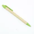 Stylo bille écologique en papier kraft rétractable avec accents verts vifs - Green (Bullet 1.0 Black) (007)