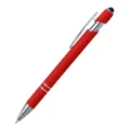 Bolígrafo de metal rojo con punta de lápiz capacitivo para pantallas táctiles de móvil. - Rojo (Punta Táctil Negra)