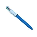 Professional retractable 4-color ballpoint pen with blue and white barrel design - Blue Barrel