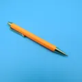 Orange retractable ballpoint pen with gold clip for office and school stationery - 1.0mm Bullet Tip / Orange