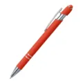Bolígrafo de metal rojo con puntero capacitivo y cuerpo de aluminio para pantallas - Rojo Anaranjado (Punta Táctil Rojo-Naranja)