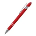 Bolígrafo puntero 2 en 1 de metal rojo con cuerpo de aluminio y mecanismo click - Rojo (Punta Táctil Roja)