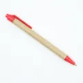 Umweltfreundlicher Kugelschreiber mit Schaft aus Kraftpapier und roten Elementen - Red (Bullet 1.0 Black) (007)