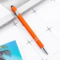 Bolígrafo de aluminio naranja profesional con punta táctil para pantallas capacitivas - Rojo Anaranjado (Tinta Negra)