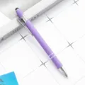 Bolígrafo de metal púrpura con punta capacitiva para todo tipo de pantallas táctiles - Violeta (Tinta Negra)