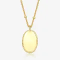 Elegante collana minimalista con ciondolo ovale in argento sterling S925 finitura dorata - Argento 925 / Senza lettera
