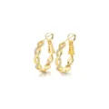 Elegant gold twisted hoop earrings featuring micro-inlaid zircon crystals - Outer Diameter 20MM / Gold