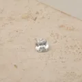 Close-up of cushion cut white cubic zirconia gemstone for customizable birthstone jewelry - April-Pendant Only (Without Chain)