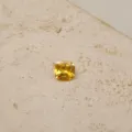Macro view showing the brilliant facets of a yellow cushion-cut birthstone cubic zirconia gem - November-Pendant Only (Without Chain)