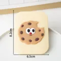 Cute cartoon bitten cookie shaped portable makeup mirror dimensions 8.2x6.5cm for travel - Mirror Comb 2-In-1 / Milk Beige Round Cookie