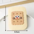 Cute cartoon biscuit shaped portable makeup mirror for touch-ups size 8.2x6.5cm - Mirror Comb 2-In-1 / Milk Beige Square Biscuit