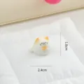 Miniatur niedliche Harz Katze Figur mit Maßen 2,4cm x 1,8cm für Mikro-Landschaft Dekoration - 1 Stück / Orange Katze - Stil D