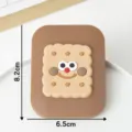 Cute biscuit shaped portable makeup mirror and comb set, 8.2x6.5cm compact size - Mirror Comb 2-In-1 / Coffee Square Biscuit