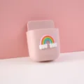 Pink cartoon wall-mounted storage box with rainbow motif for bedroom or living room door - Rainbow Style / Pink