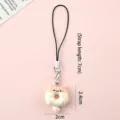 Cute cat donut charm with 7cm lanyard, miniature resin food keychain gift accessory - Cat Style A (Lanyard) / Lanyard Length: 7cm