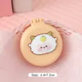 Cute cartoon sheep folding travel hairbrush with massage airbag and mirror - Lamb / Yellow